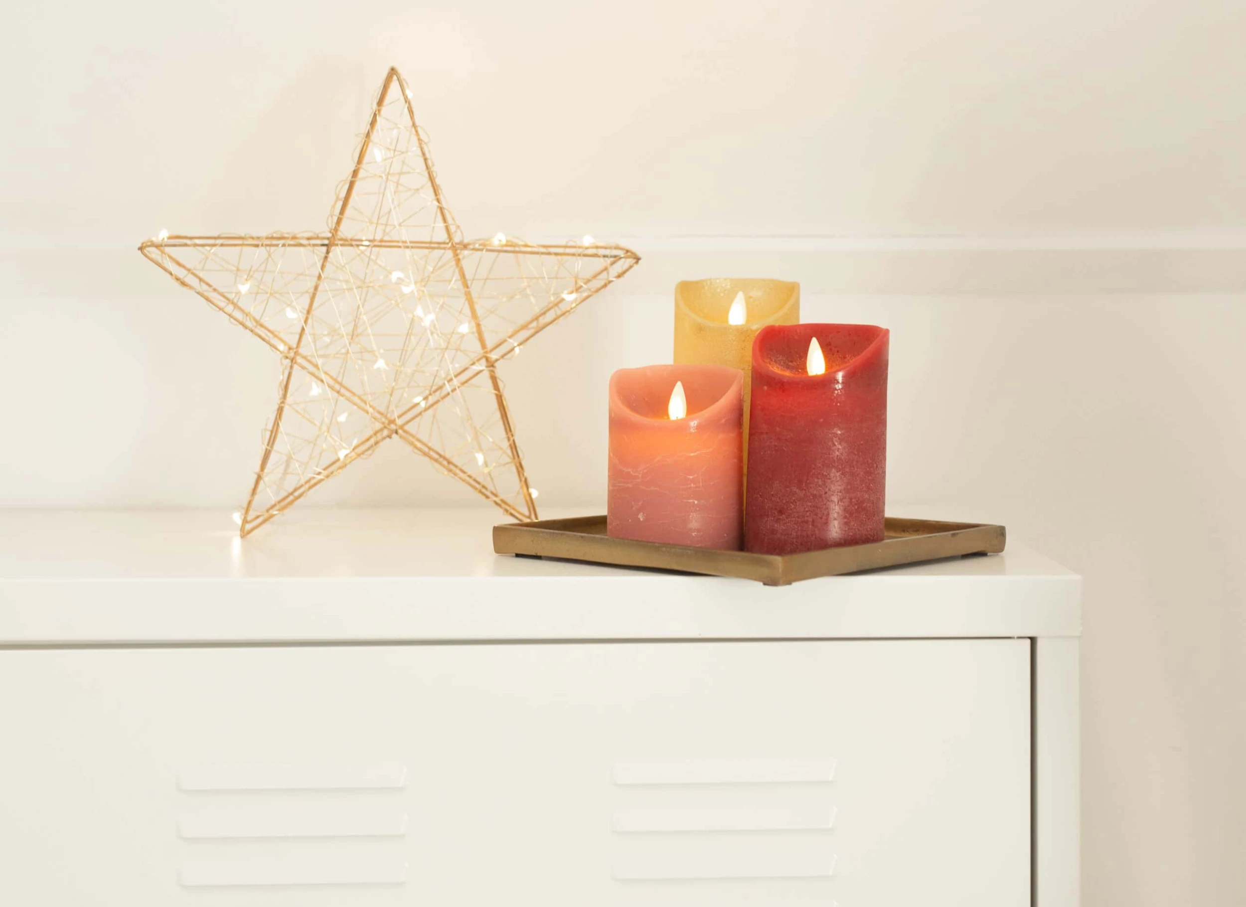 Kaars Wax Rustiek Bordeaux Rood, Bewegende Vlam 6 Kaars Wax Rustiek Bordeaux Rood, Bewegende Vlam - Afbeelding 4