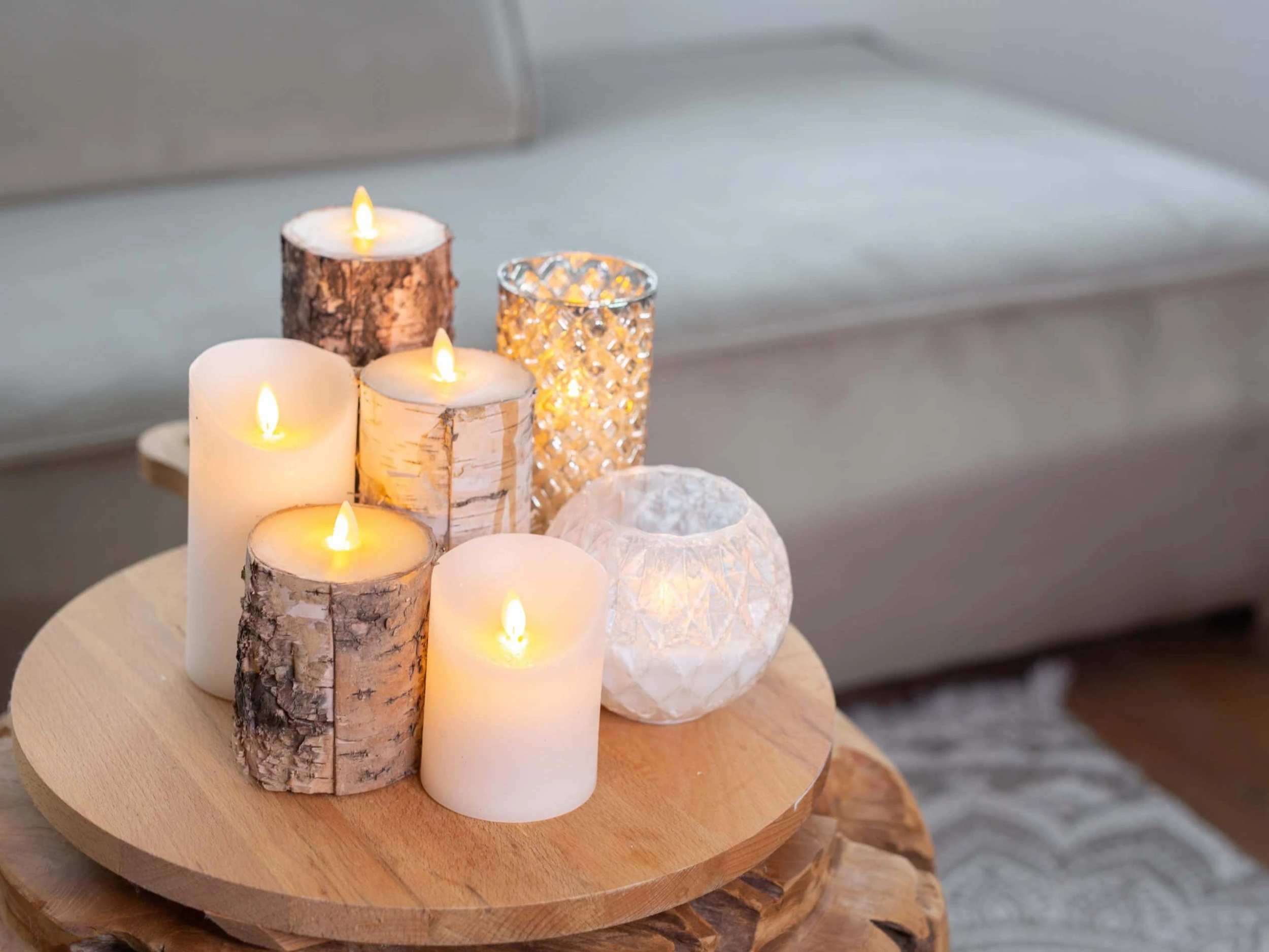 Kaars Wax Rustiek Bordeaux Rood, Bewegende Vlam 4 Kaars Wax Rustiek Bordeaux Rood, Bewegende Vlam - Afbeelding 2