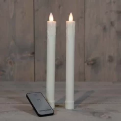 Druipkaars Wax Rustiek Ivoor, Bewegende Vlam LED