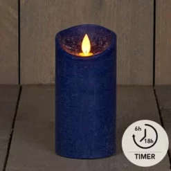 Kaars Wax Rustiek Antiek Blauw, Bewegende Vlam