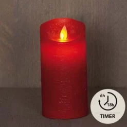Kaars Wax Rustiek Rood, Bewegende Vlam