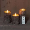 Kaarsen Wax Rustiek Berk, Bewegende Vlam 2 Kaarsen Wax Rustiek Berk, Bewegende Vlam -Huisdecoratie Winkel kaarsen 3 stuks berk